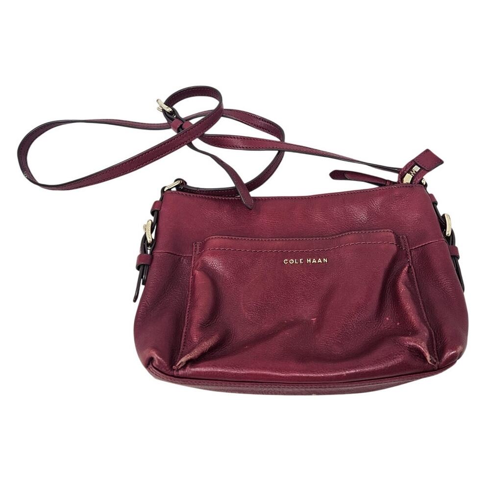 Cole Haan Dark Red Crossbody Bag Small Travel Leather Minimalist Classic